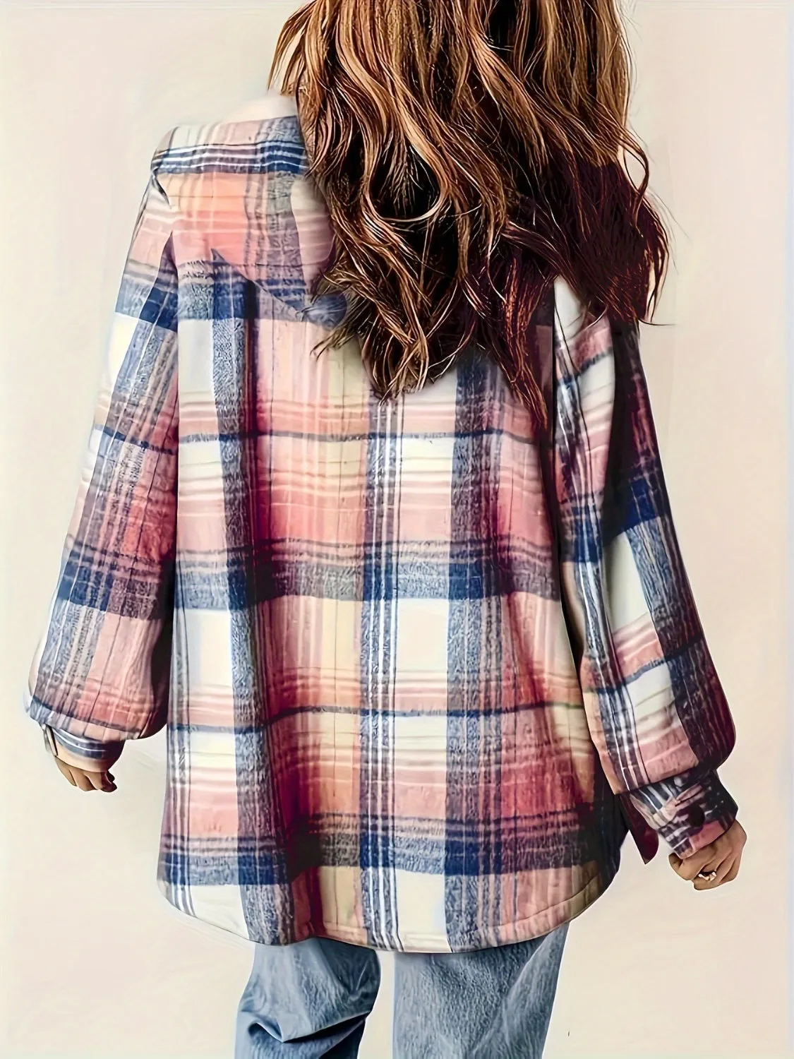 🌟 Plaid Snap Down Long Sleeve Hooded Outerwear 🌟