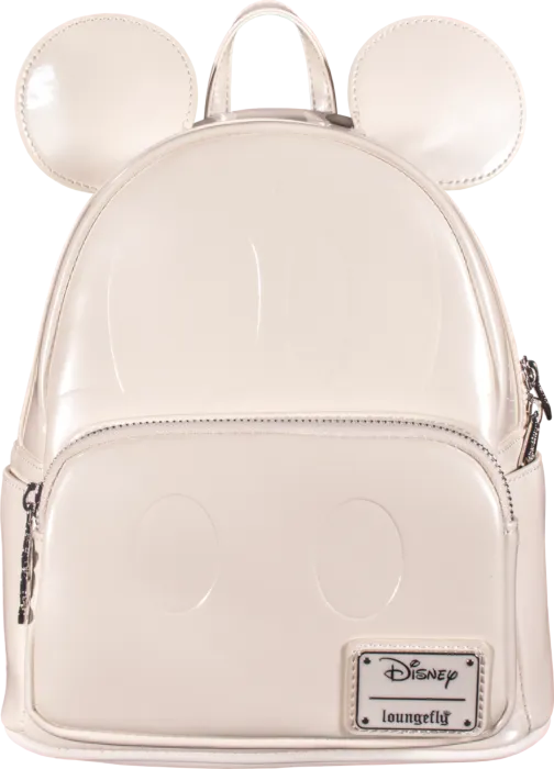 10" Disney - Mickey Mouse Pearl Faux Leather Mini Backpack Bag Loungefly