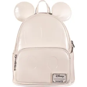 10" Disney - Mickey Mouse Pearl Faux Leather Mini Backpack Bag Loungefly