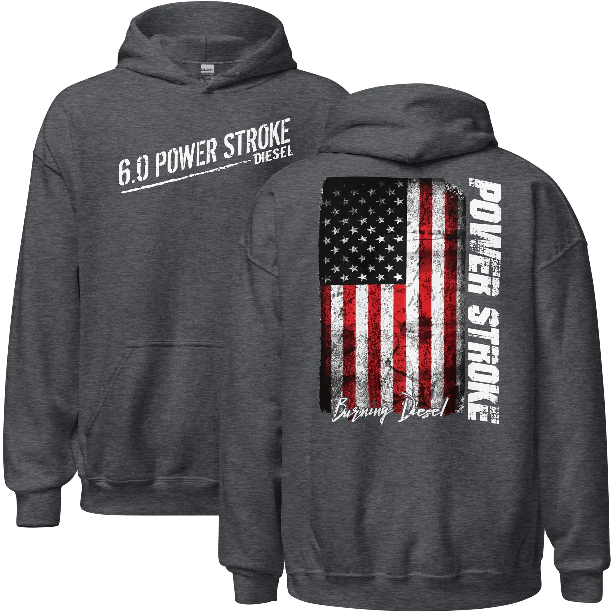 6.0 Powerstroke Hoodie With American Flag Design