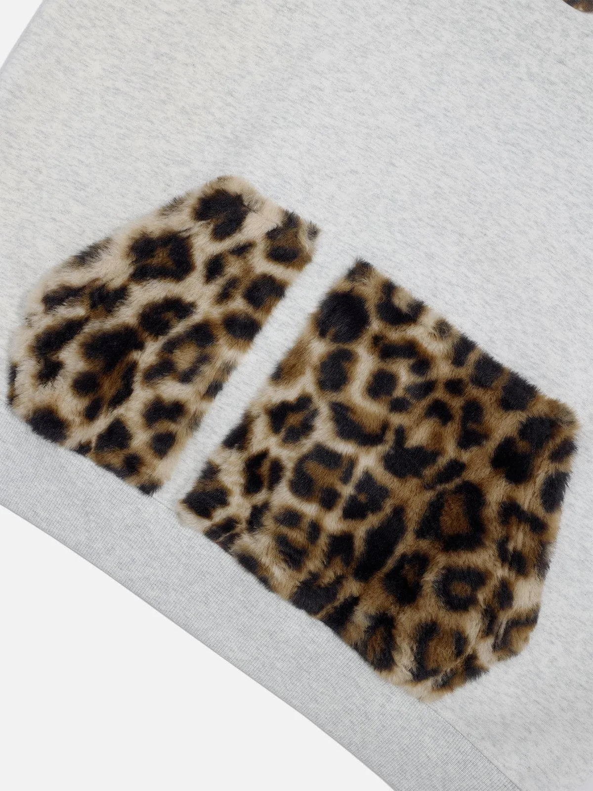 Aelfric Eden Leopard Print Patchwork Hoodie