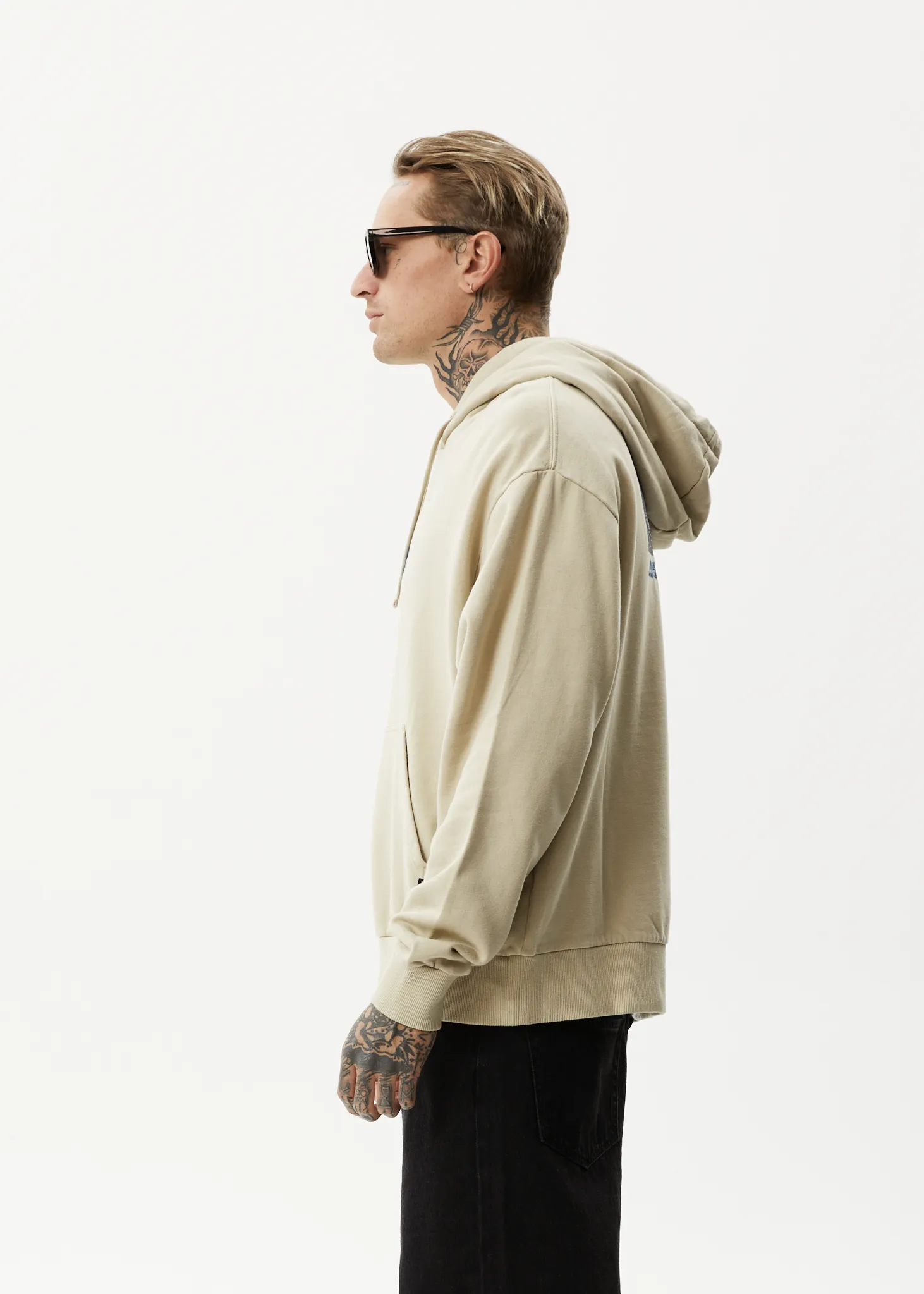 AFENDS Mens Chromed - Hoodie - Cement