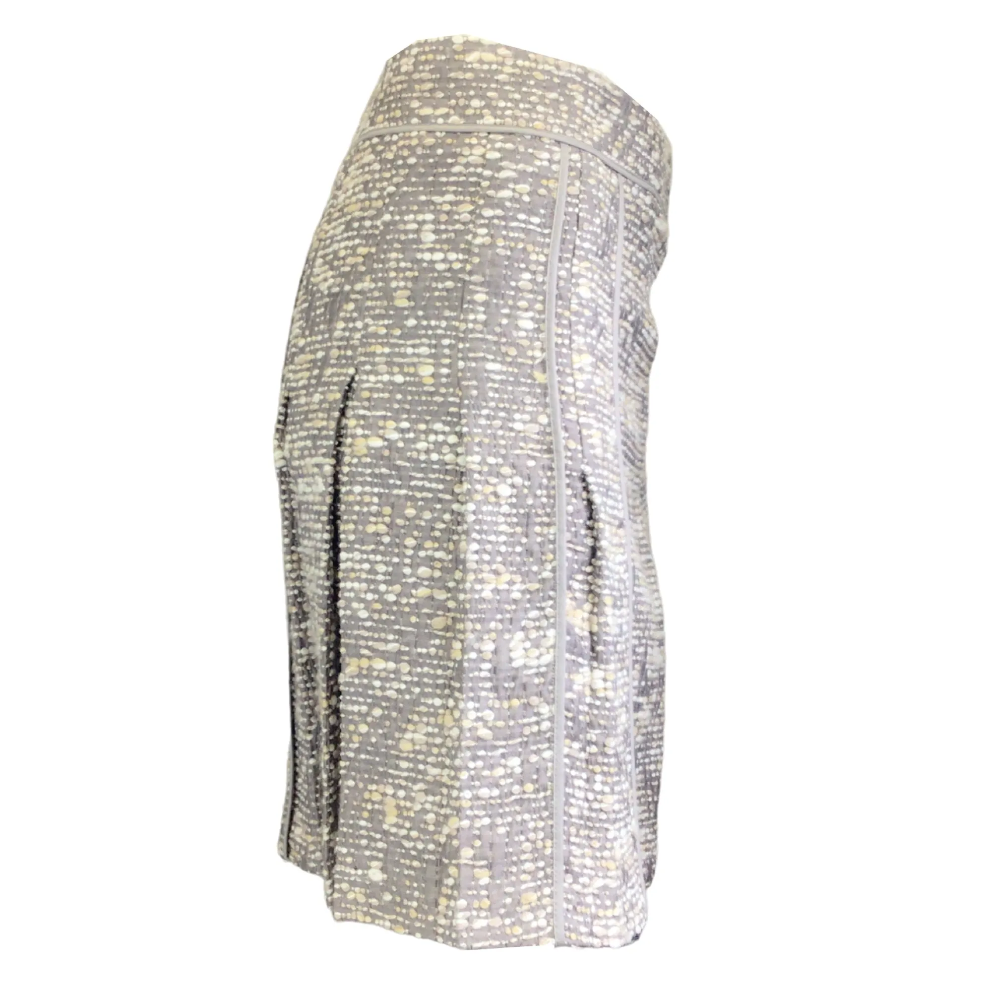 Akris Punto Taupe Cotton Tweed Skirt