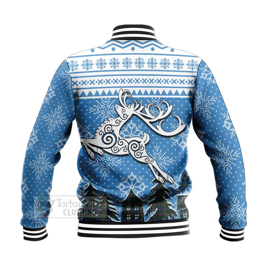 Allison Clan Christmas Baseball Jacket Celtic Reindeer Style