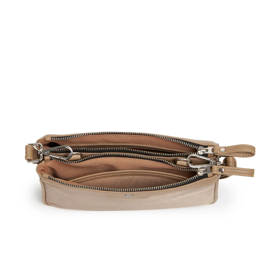 AMSTERDAM SATEEN NYLON SLING BAG BEIGE