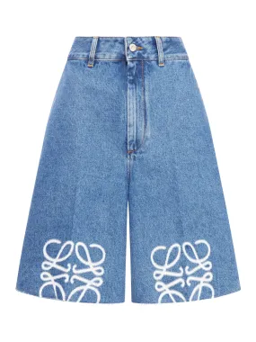 Anagram shorts in denim