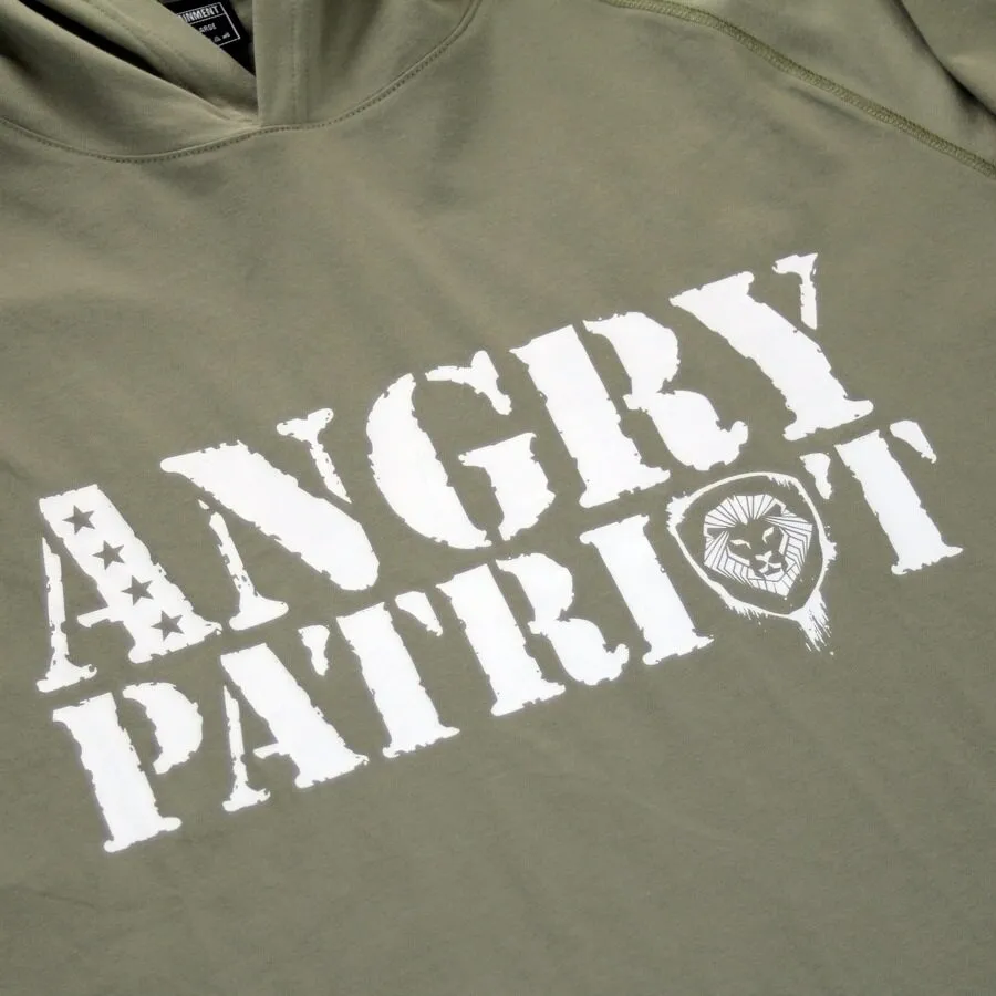 Angry Patriot Army Green Long Sleeve Lightweight Performance Hoodie