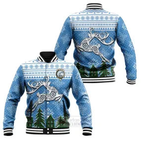 Anstruther Clan Christmas Baseball Jacket Celtic Reindeer Style