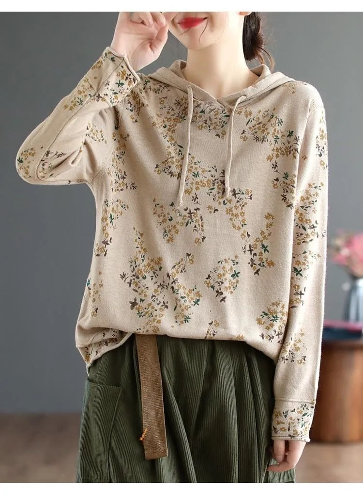 Aranza Floral Hooded Pullover