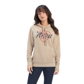 Ariat® Ladies R.E.A.L Shield Logo Oatmeal Heather Hoodie 10041660