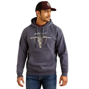 Ariat Men's Southwestern Longhorn Hoodie, Odyssey Grey