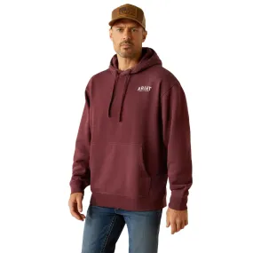 Ariat Men's Western Vertical Flag Hoodie, Berry Bark Heather