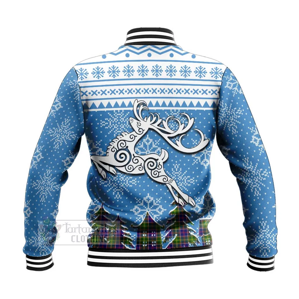 Arnott Clan Christmas Baseball Jacket Celtic Reindeer Style