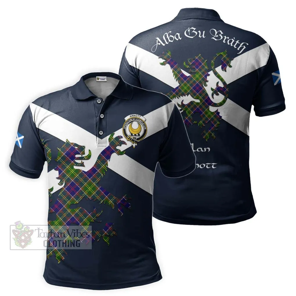 Arnott Tartan Lion Rampant Polo Shirt Proudly Display Your Heritage with Alba Gu Brath and Clan Name