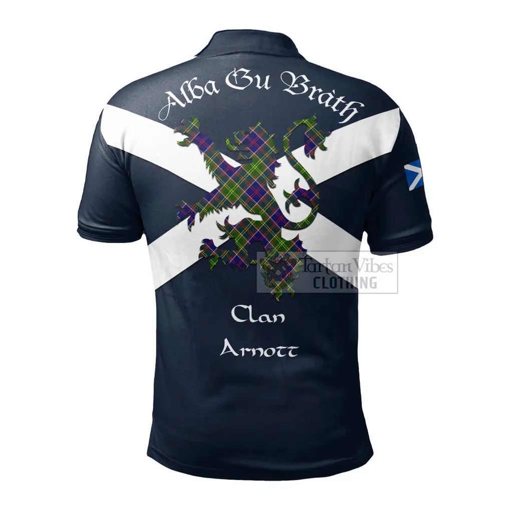 Arnott Tartan Lion Rampant Polo Shirt Proudly Display Your Heritage with Alba Gu Brath and Clan Name