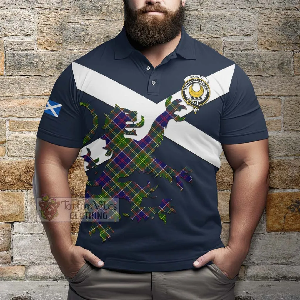 Arnott Tartan Lion Rampant Polo Shirt Proudly Display Your Heritage with Alba Gu Brath and Clan Name