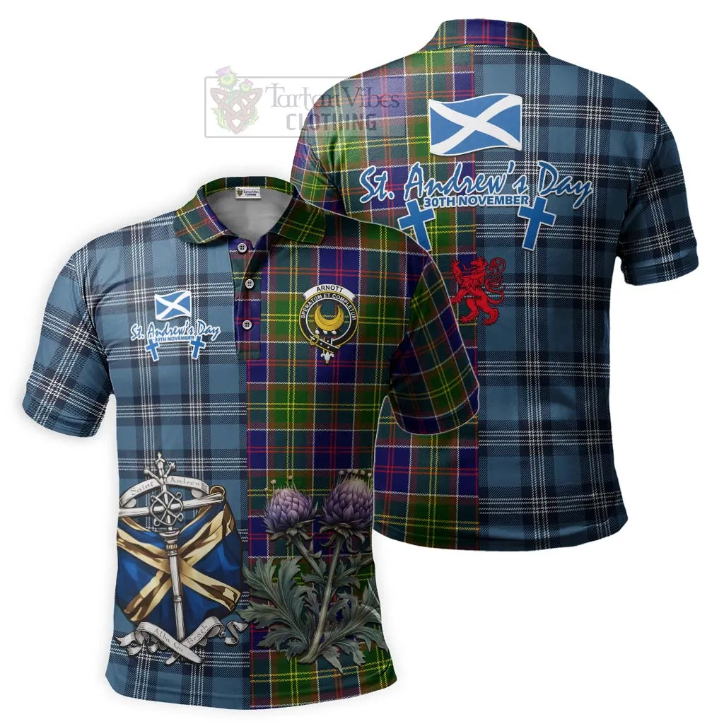 Arnott Tartan Polo Shirt Happy St. Andrew's Day Half Tartan Style