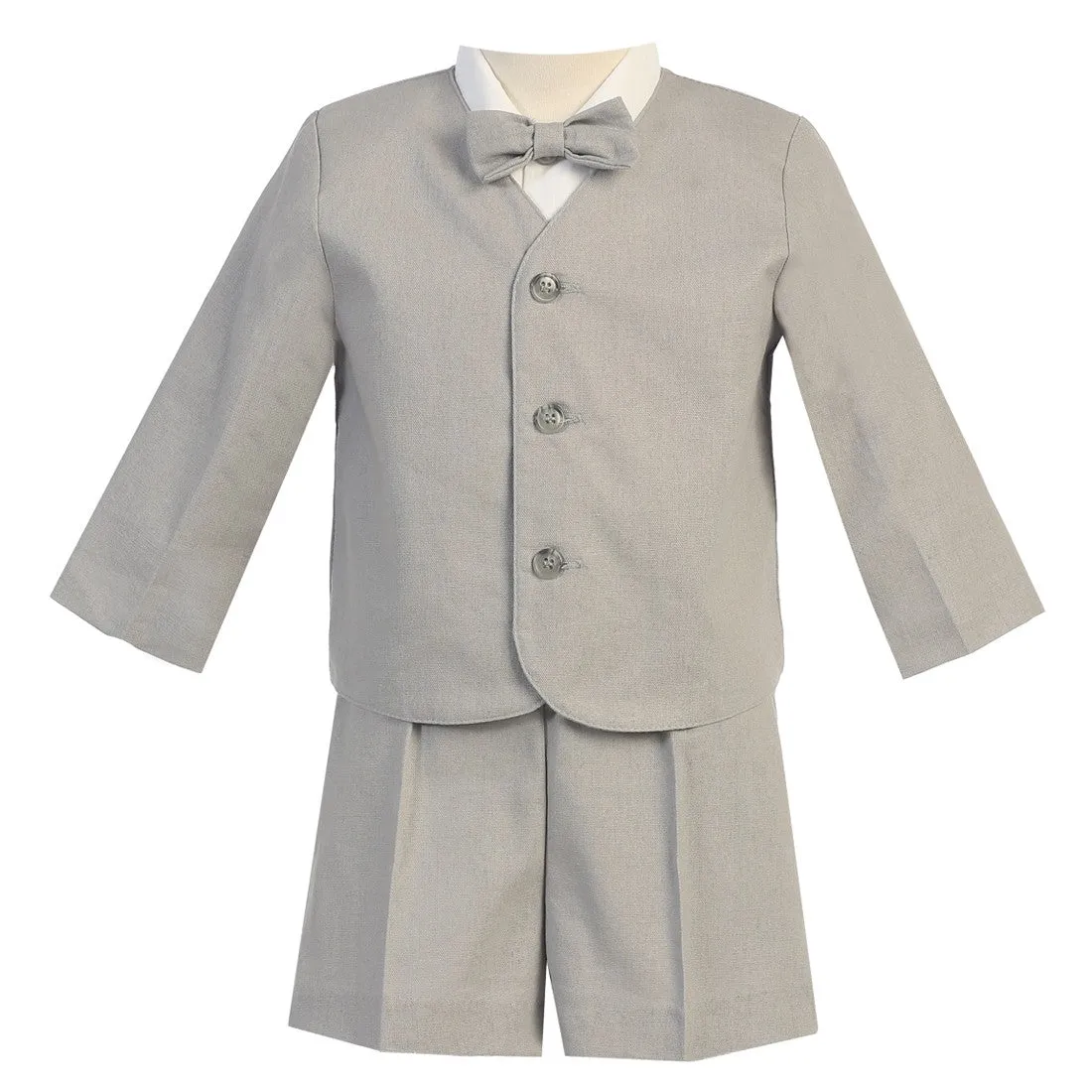 Baby Boys Light Gray Eton Short Formal Ring Bearer Easter Suit 6-24M