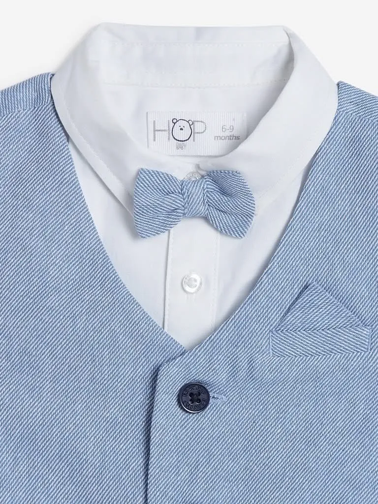 Baby HOP Blue Shirt, Waistcoat, Bow And Shorts