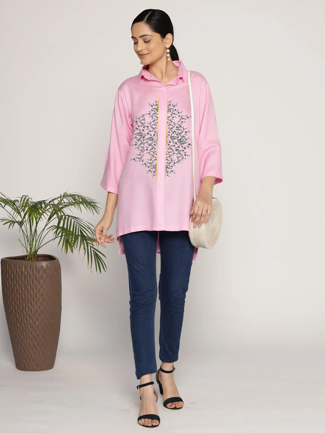 BabyPink Rayon ShirtTop - Verdurelle