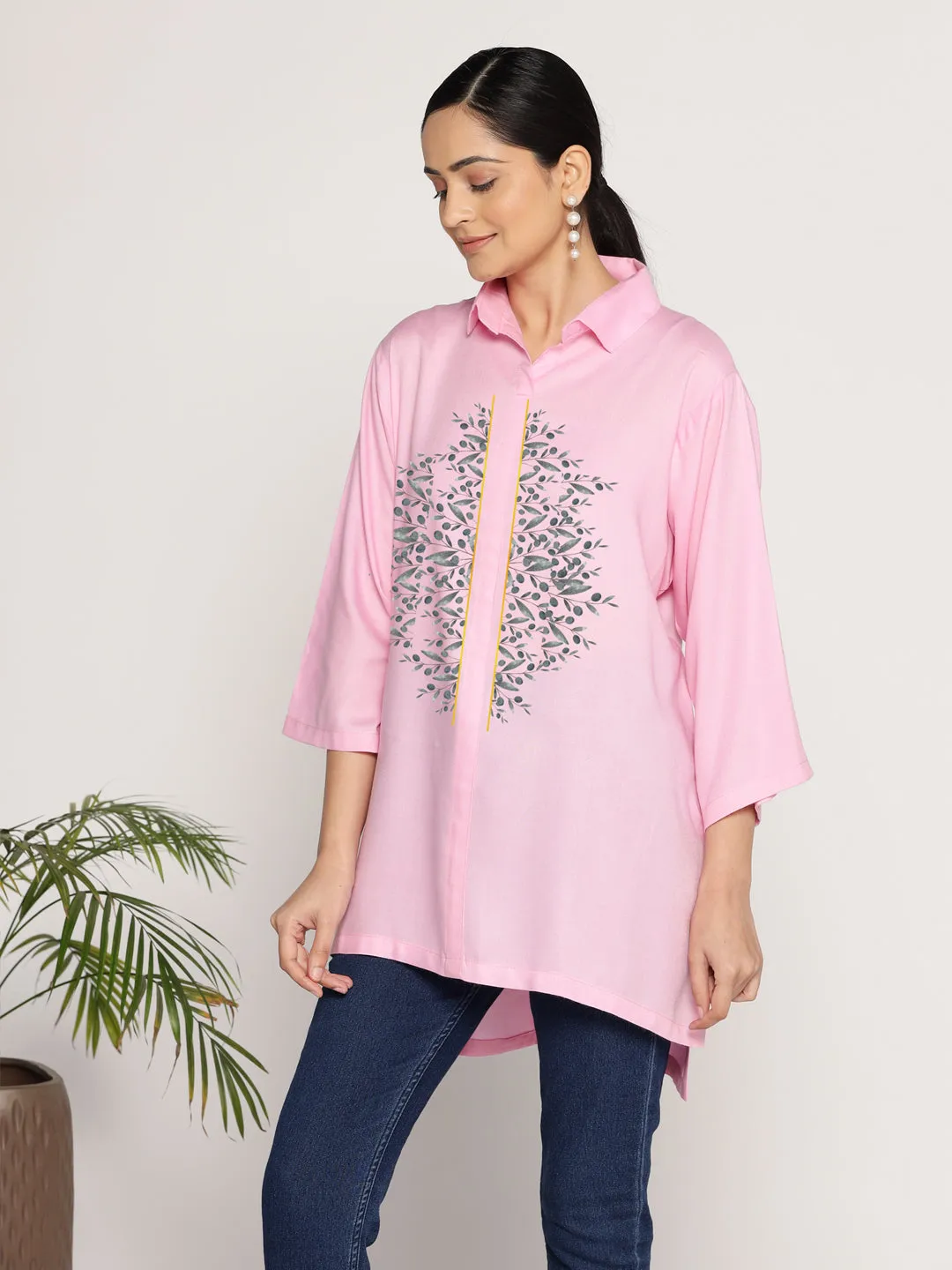 BabyPink Rayon ShirtTop - Verdurelle