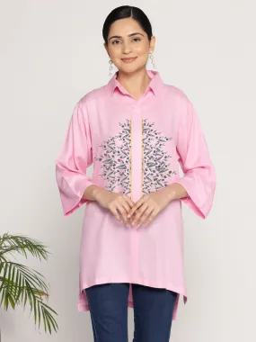 BabyPink Rayon ShirtTop - Verdurelle