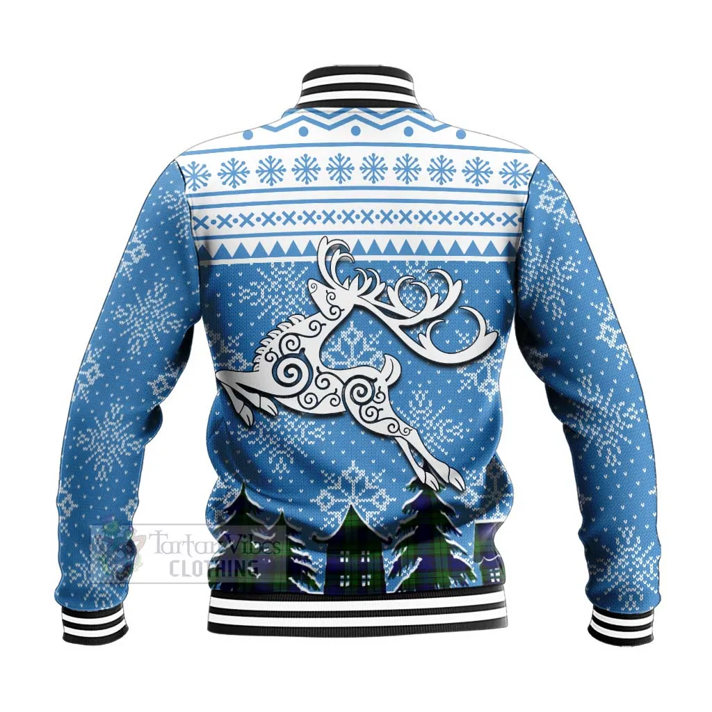 Bannatyne Clan Christmas Baseball Jacket Celtic Reindeer Style