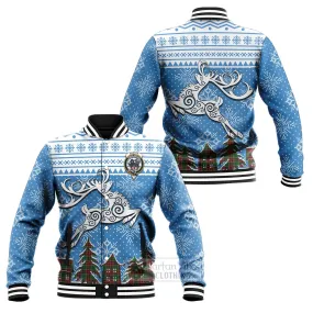 Baxter Clan Christmas Baseball Jacket Celtic Reindeer Style