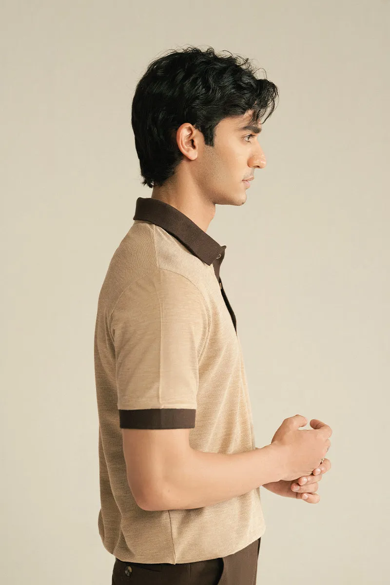 BEIGE POLO SHIRT