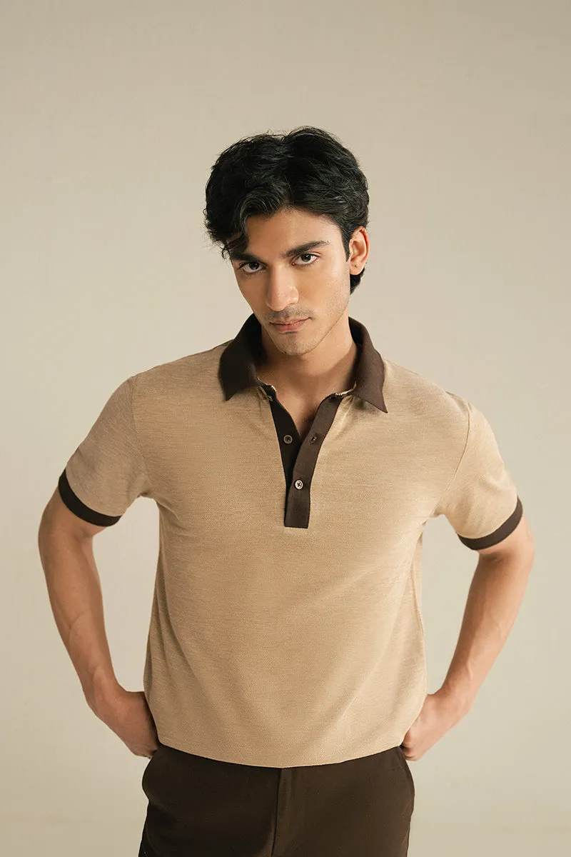 BEIGE POLO SHIRT