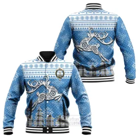 Bell Clan Christmas Baseball Jacket Celtic Reindeer Style