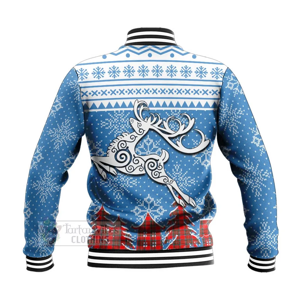 Binning Clan Christmas Baseball Jacket Celtic Reindeer Style