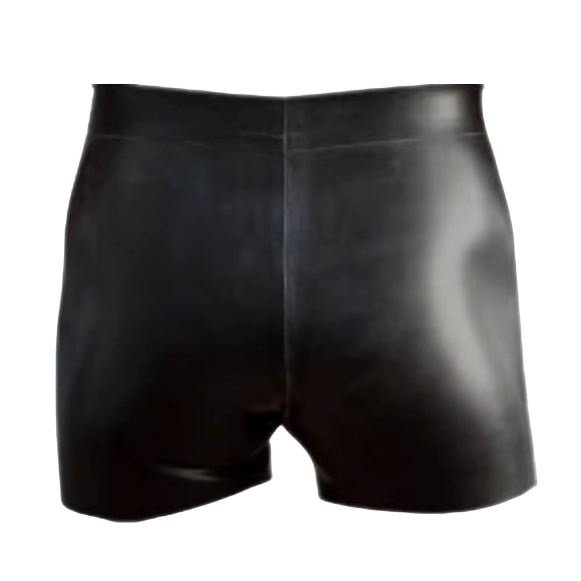 Black Mens Leather Shorts with Double Zipper