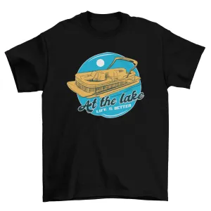 Boat in the lake quote t-shirt design