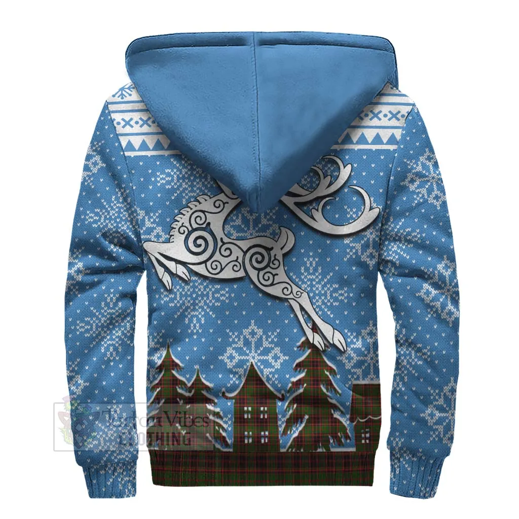 Buchan Clan Christmas Sherpa Hoodie Celtic Reindeer Style