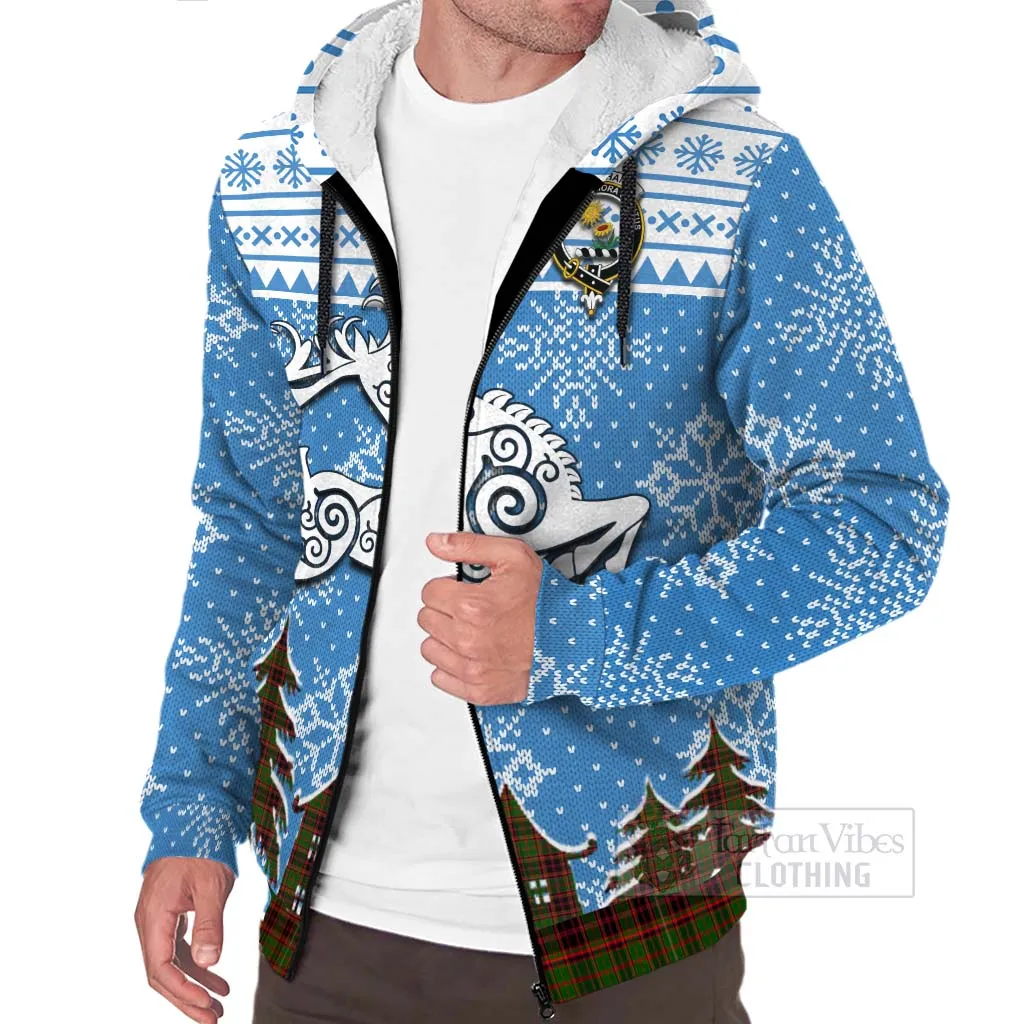 Buchan Clan Christmas Sherpa Hoodie Celtic Reindeer Style