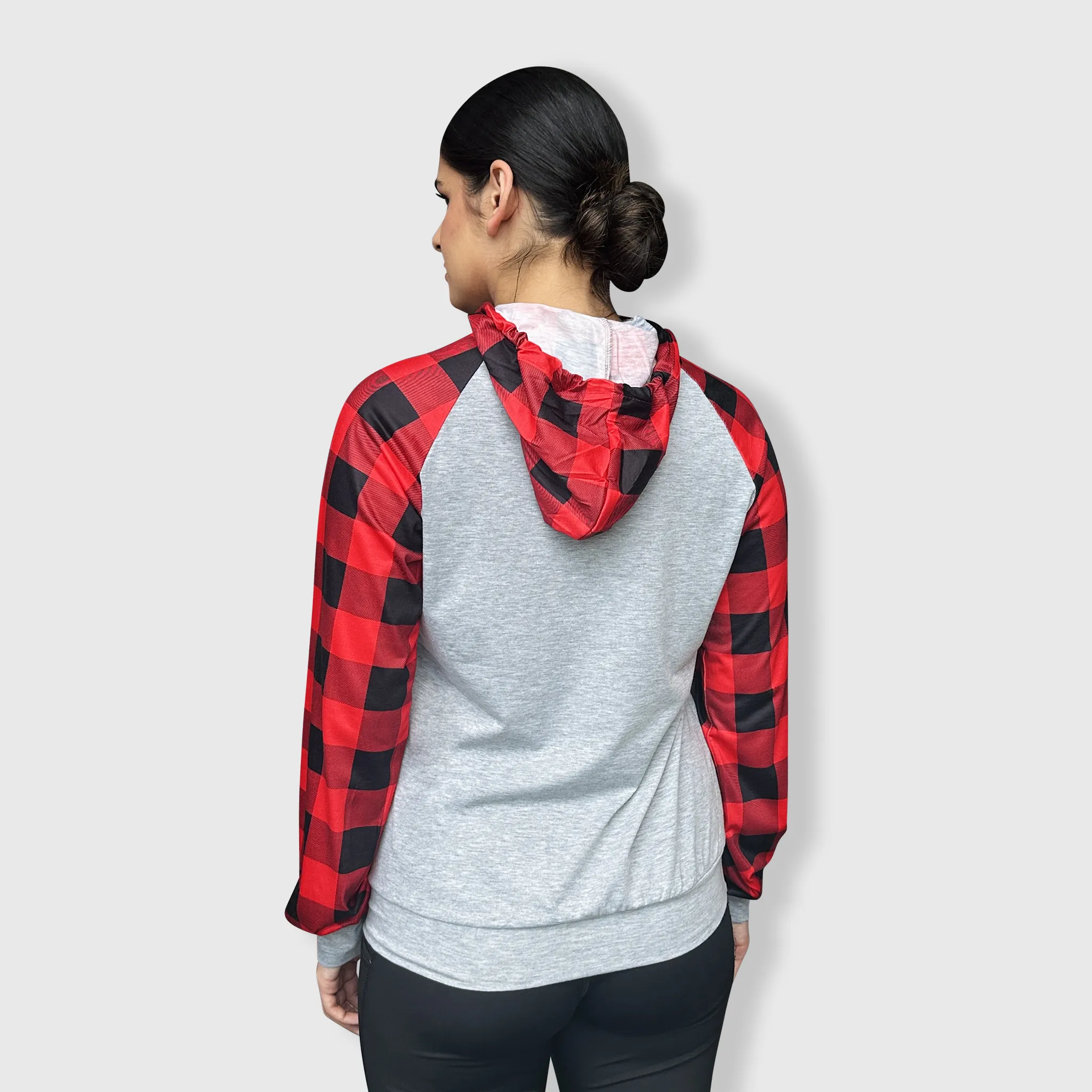 Buffalo Plaid 'Merry Christmas' Raglan Hoodie