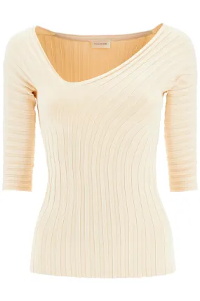 By malene birger 'ivena' ribbed top with asymmetrical neckline