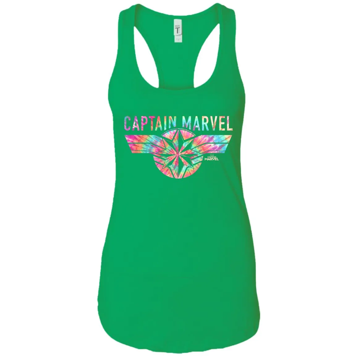 Captain Marvel Logo Banner Tie Dye Colors Women Tank Top