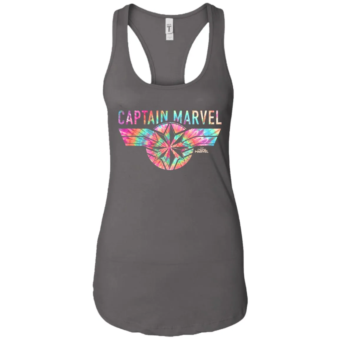 Captain Marvel Logo Banner Tie Dye Colors Women Tank Top