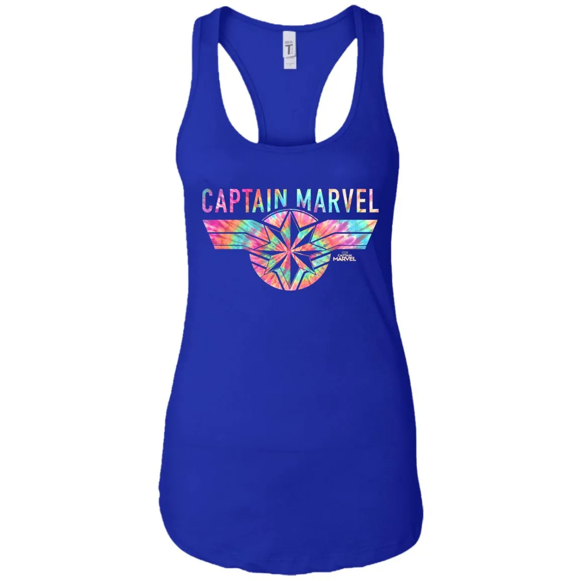 Captain Marvel Logo Banner Tie Dye Colors Women Tank Top