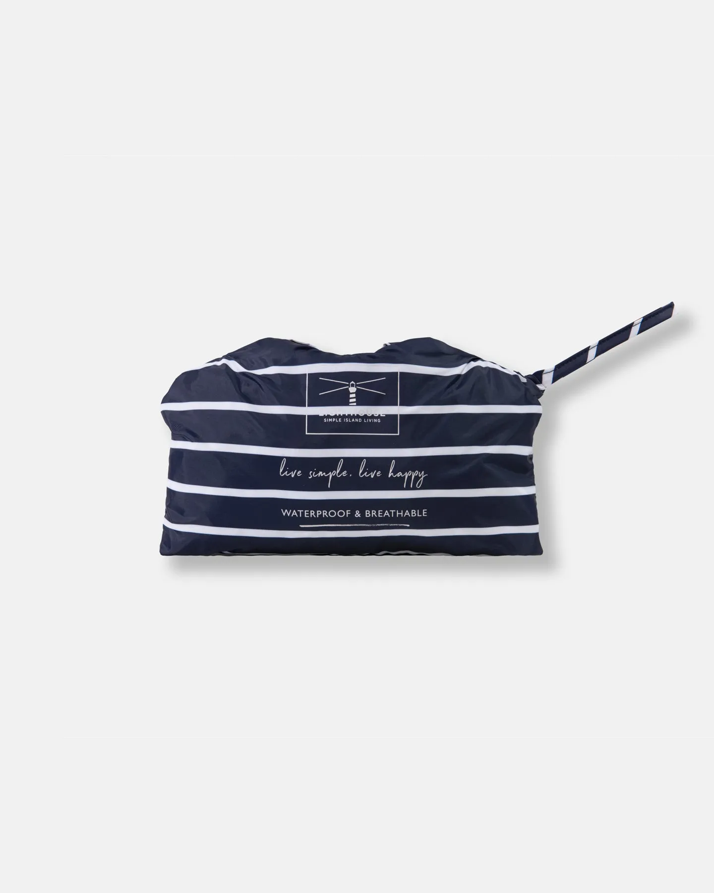 Cara Rain Parka - Navy Stripe