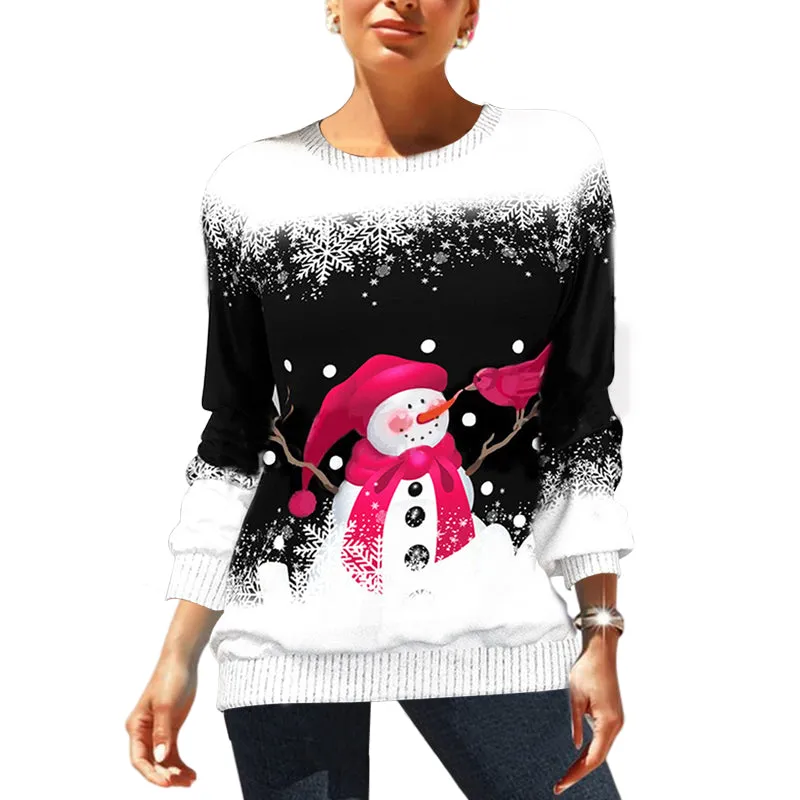 Christmas Print Raglan Sleeve Sweatshirt