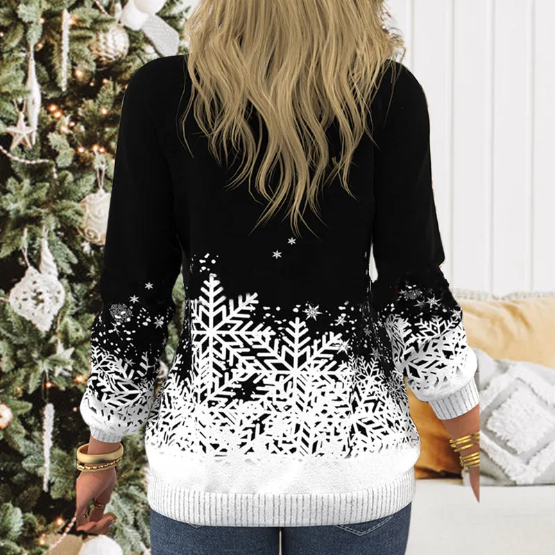 Christmas Print Raglan Sleeve Sweatshirt