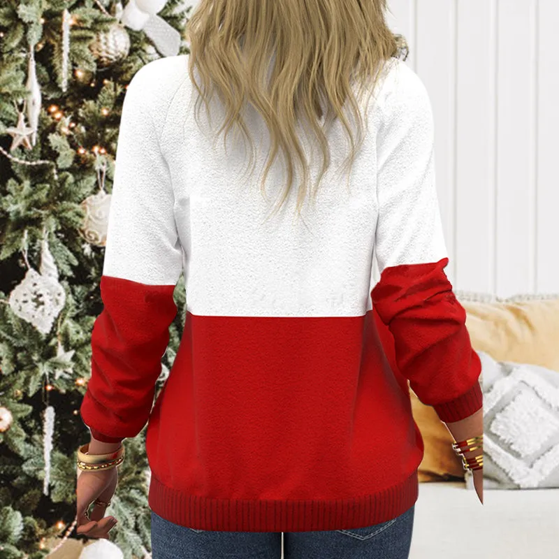 Christmas Print Raglan Sleeve Sweatshirt