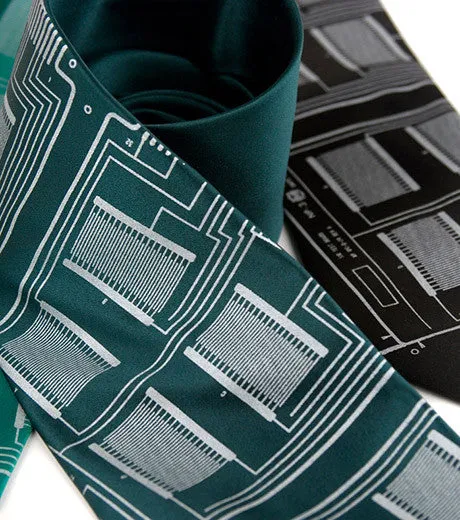 Circuit Board Necktie: Microchip Print Tie