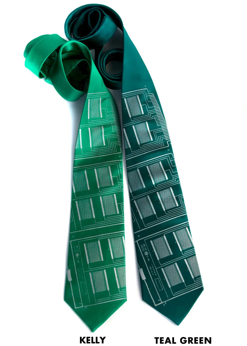 Circuit Board Necktie: Microchip Print Tie