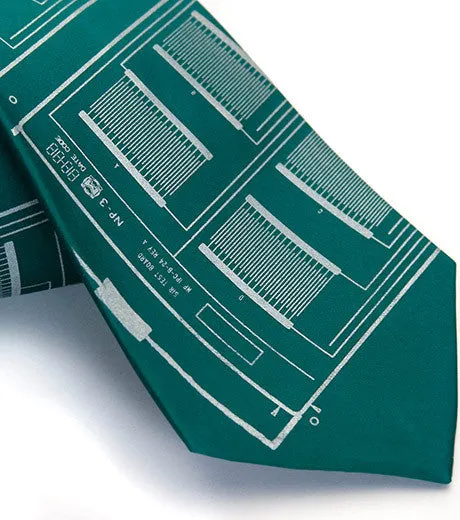 Circuit Board Necktie: Microchip Print Tie