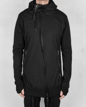 Contrasting zip up hooded sweatshirt black