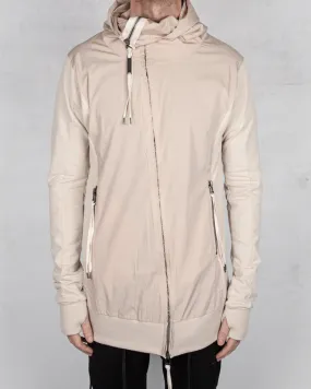 Contrasting zip up hooded sweatshirt sand